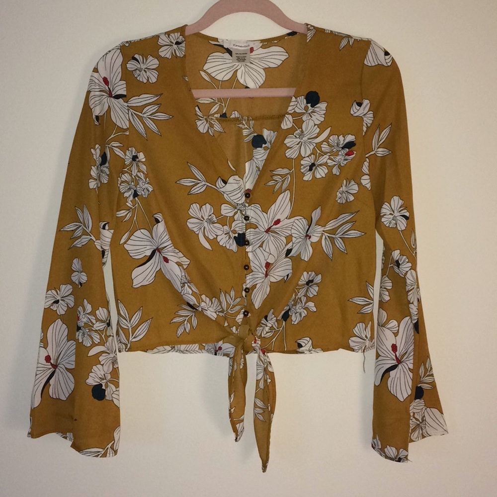 Flirty Flower Print Casual Top